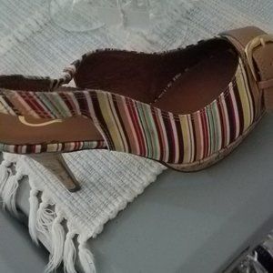 Candies Striped heels size 9 like new